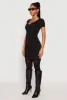 Ruched Short Sleeve Mini Dress sold by Rainbow