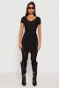 Ruched Short Sleeve Mini Dress sold by Rainbow