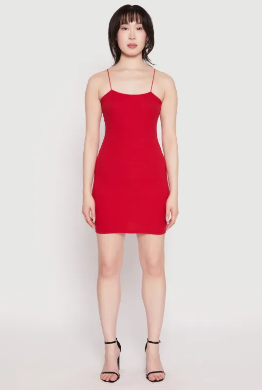 Ribbed Knit Cami Bodycon Dress sold by Rainbow
