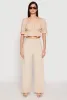Eyelet Puff Sleeve Peplum Crop Top sold by Rainbow
