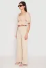 Eyelet Puff Sleeve Peplum Crop Top sold by Rainbow