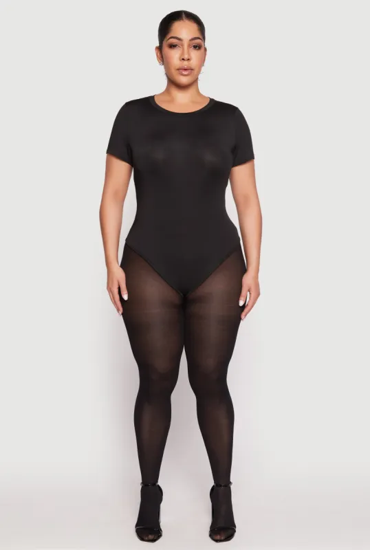 Plus Size Daisy Crew Neck Bodysuit sold by Rainbow