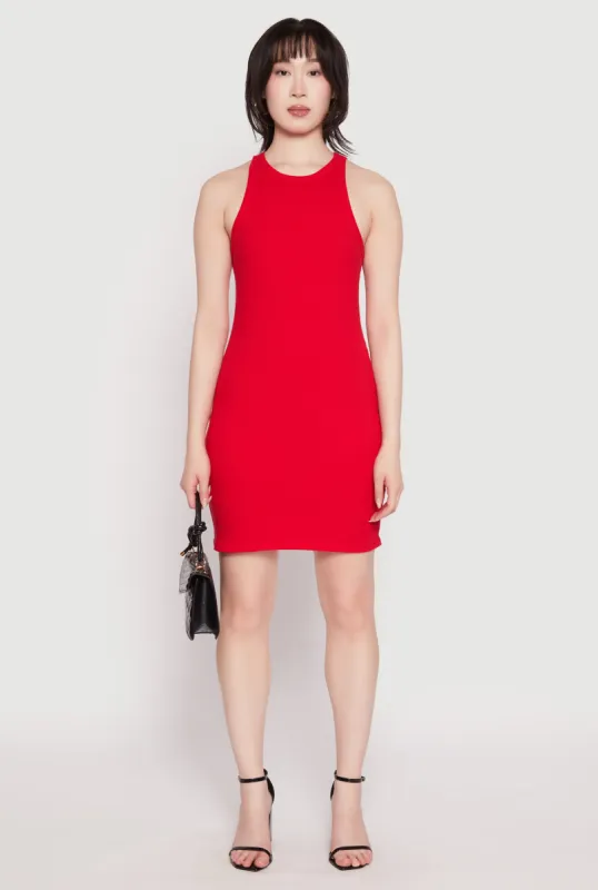 Crew Neck Mini Racerback Tank Dress sold by Rainbow