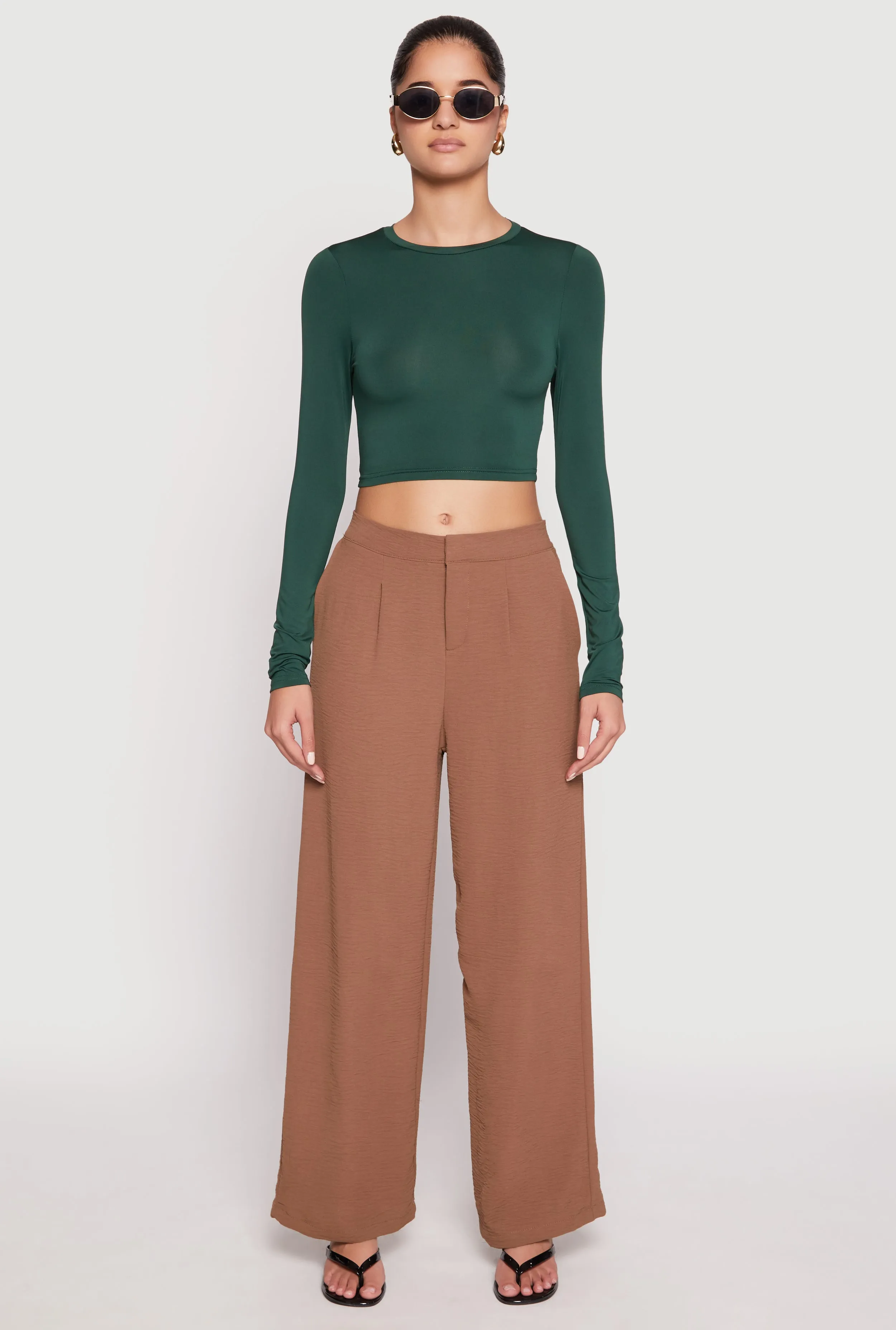 Daisy Long Sleeve High Neck Crop Top sold by Rainbow