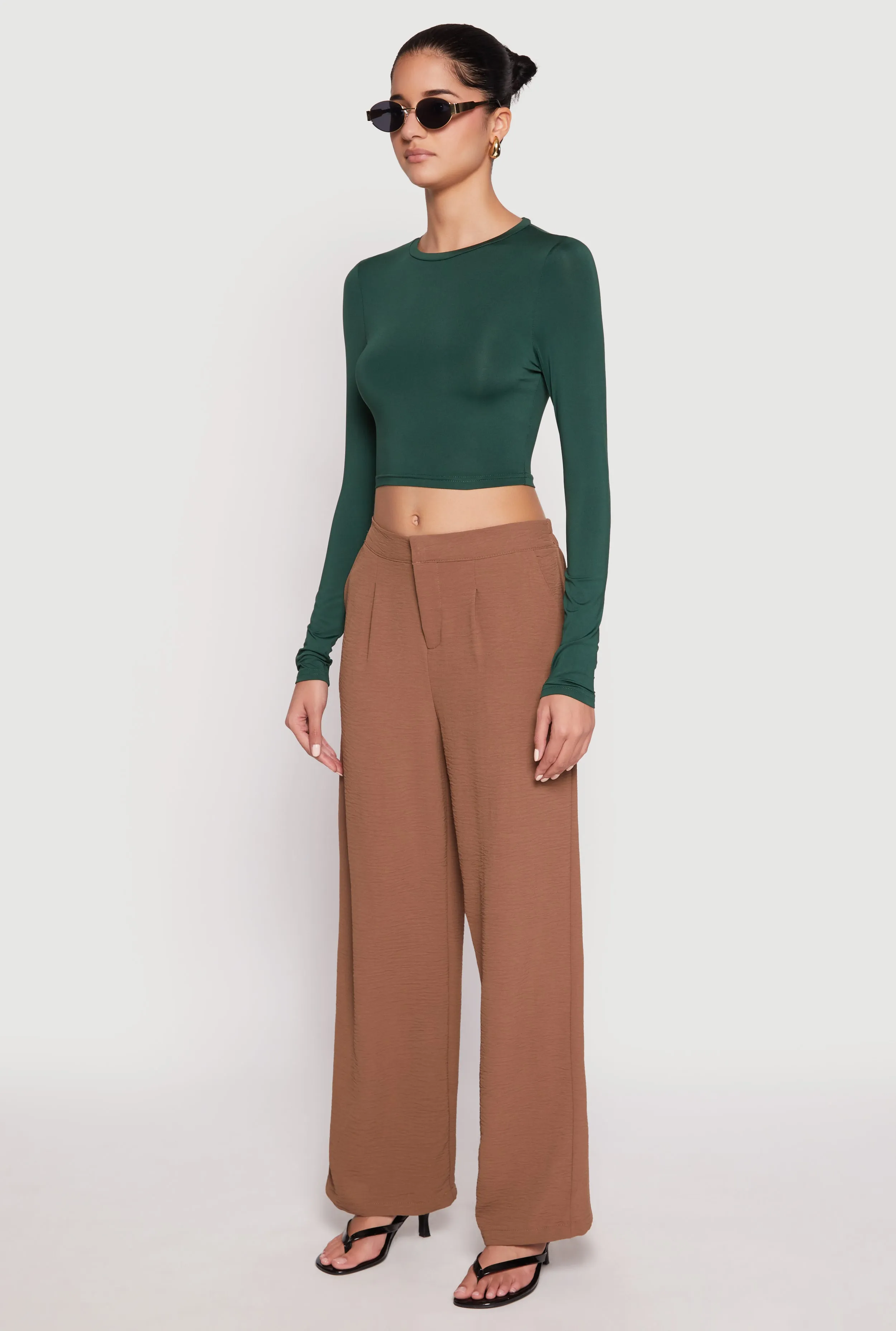 Daisy Long Sleeve High Neck Crop Top sold by Rainbow product image thumbnail 3