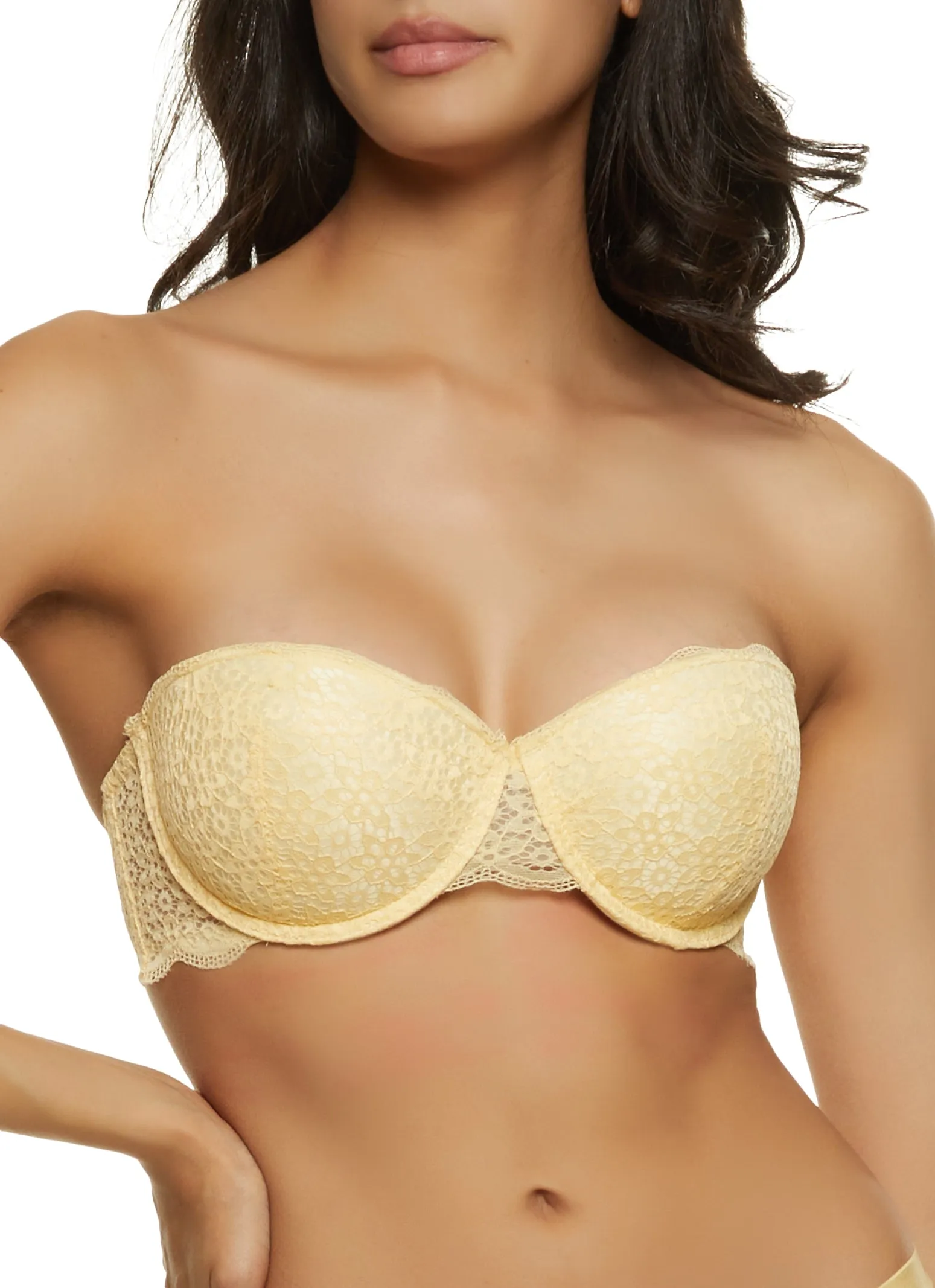 Scalloped Floral Lace Balconette Bra | Converts to Strapless sold by Rainbow product image thumbnail 3