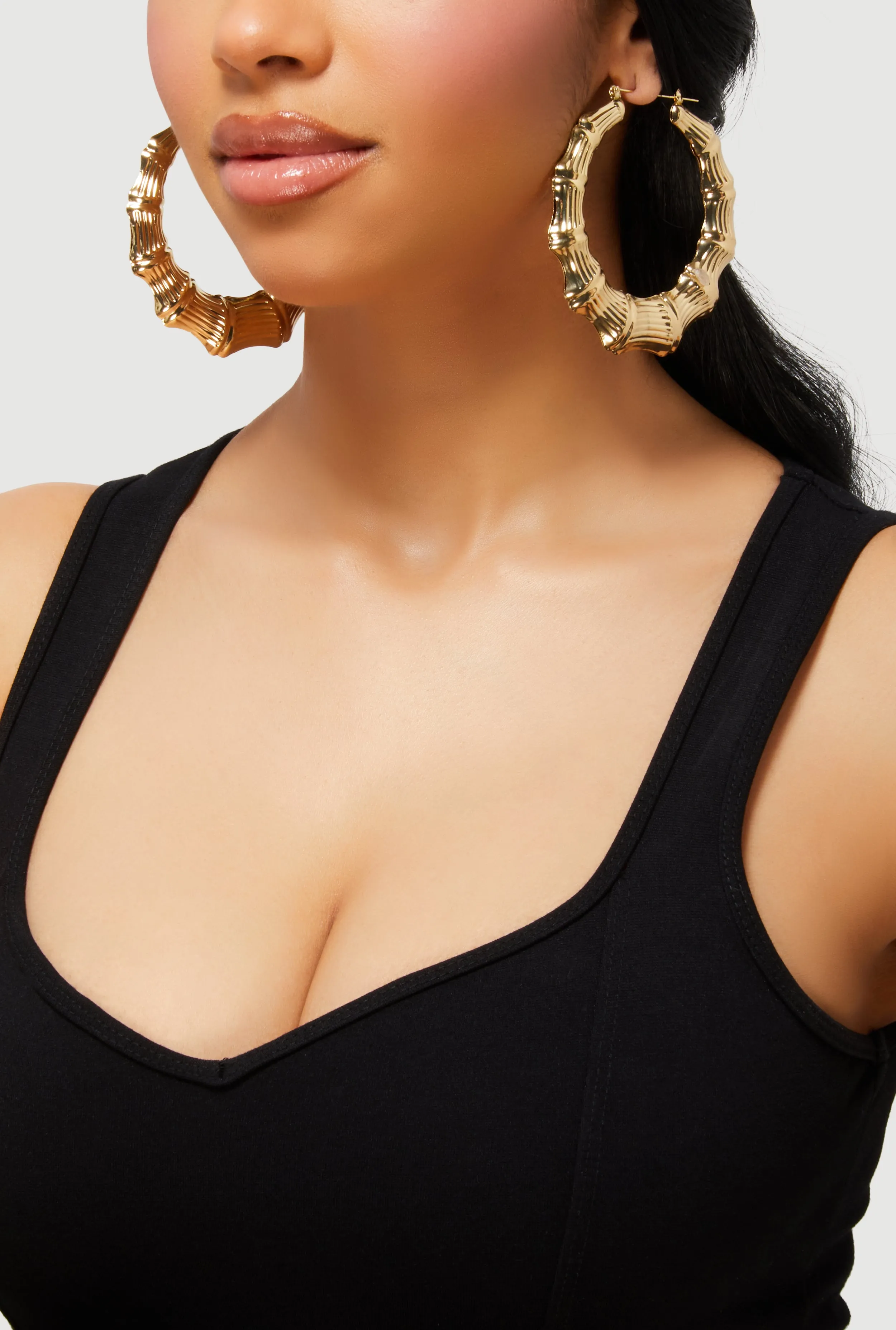 Bamboo Hoop Earrings Set of 3 sold by Rainbow product image thumbnail 2