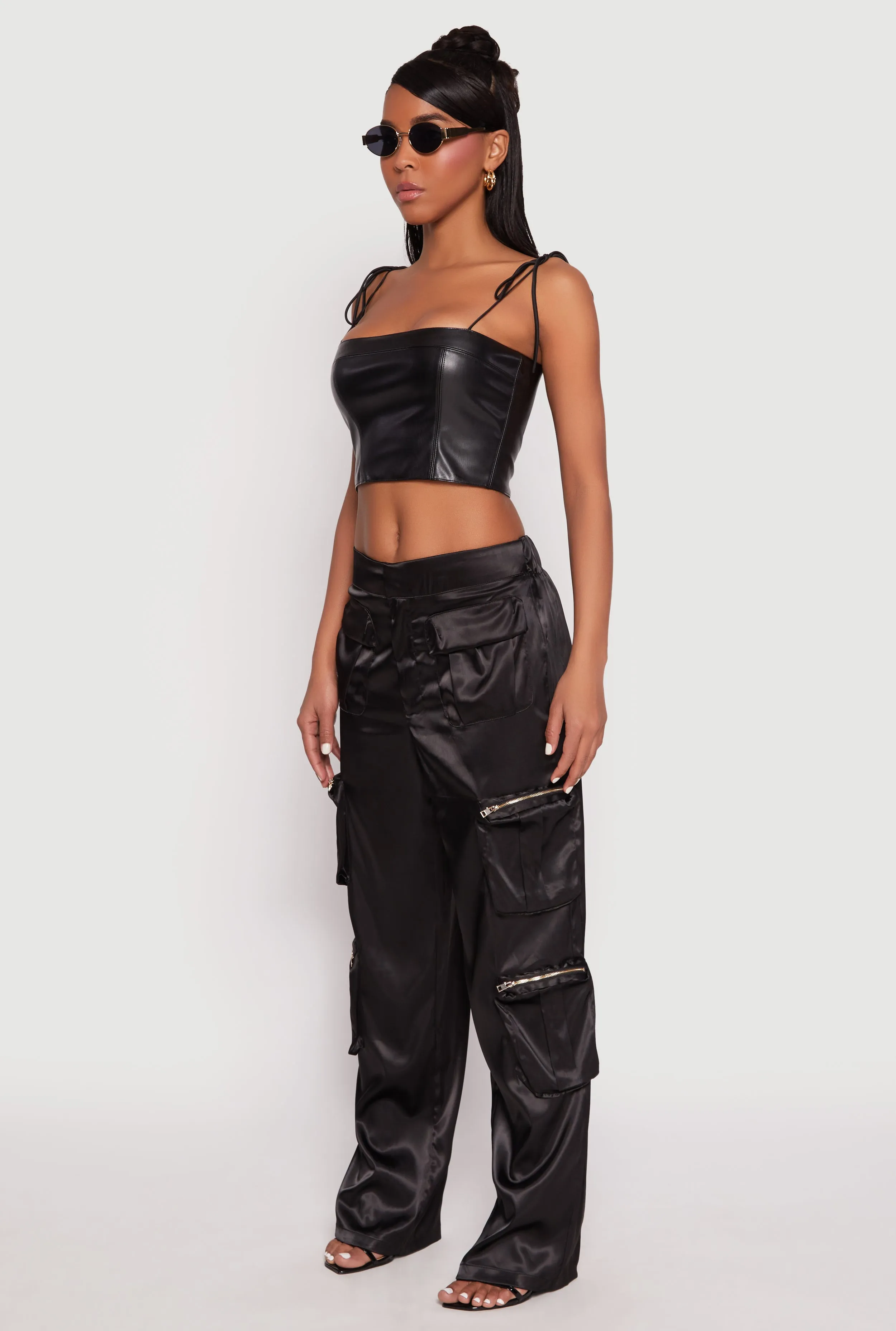 Satin Zip Cargo Pants sold by Rainbow product image thumbnail 2