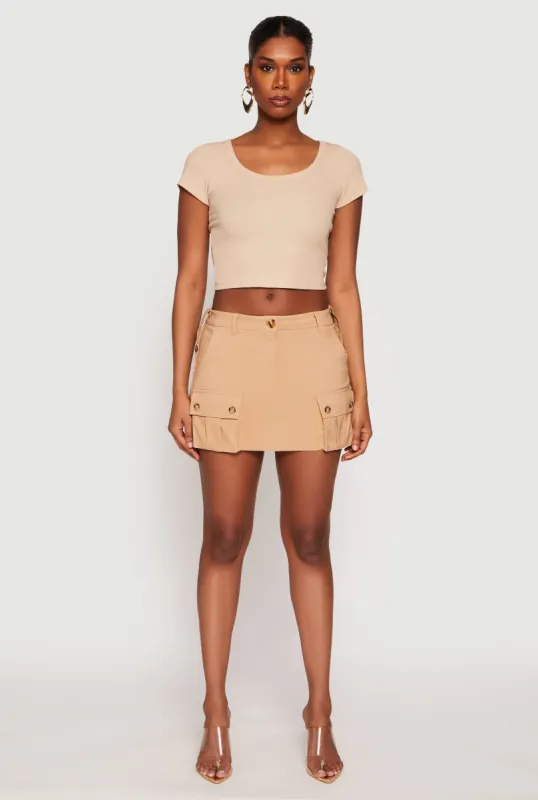 Haute Monde Cargo Pocket Mini Skirt sold by Rainbow