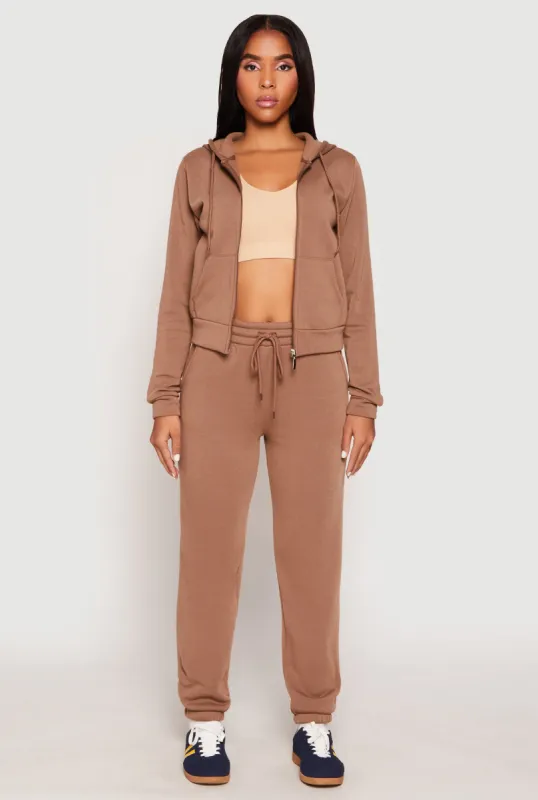Fleece Drawstring High Waist Joggers sold by Rainbow
