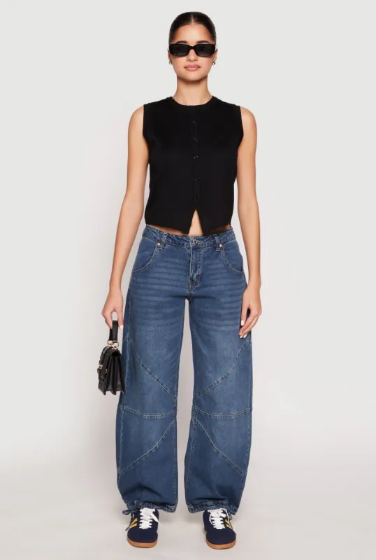 Almost Famous High Neck Button Front Sweater Vest sold by Rainbow