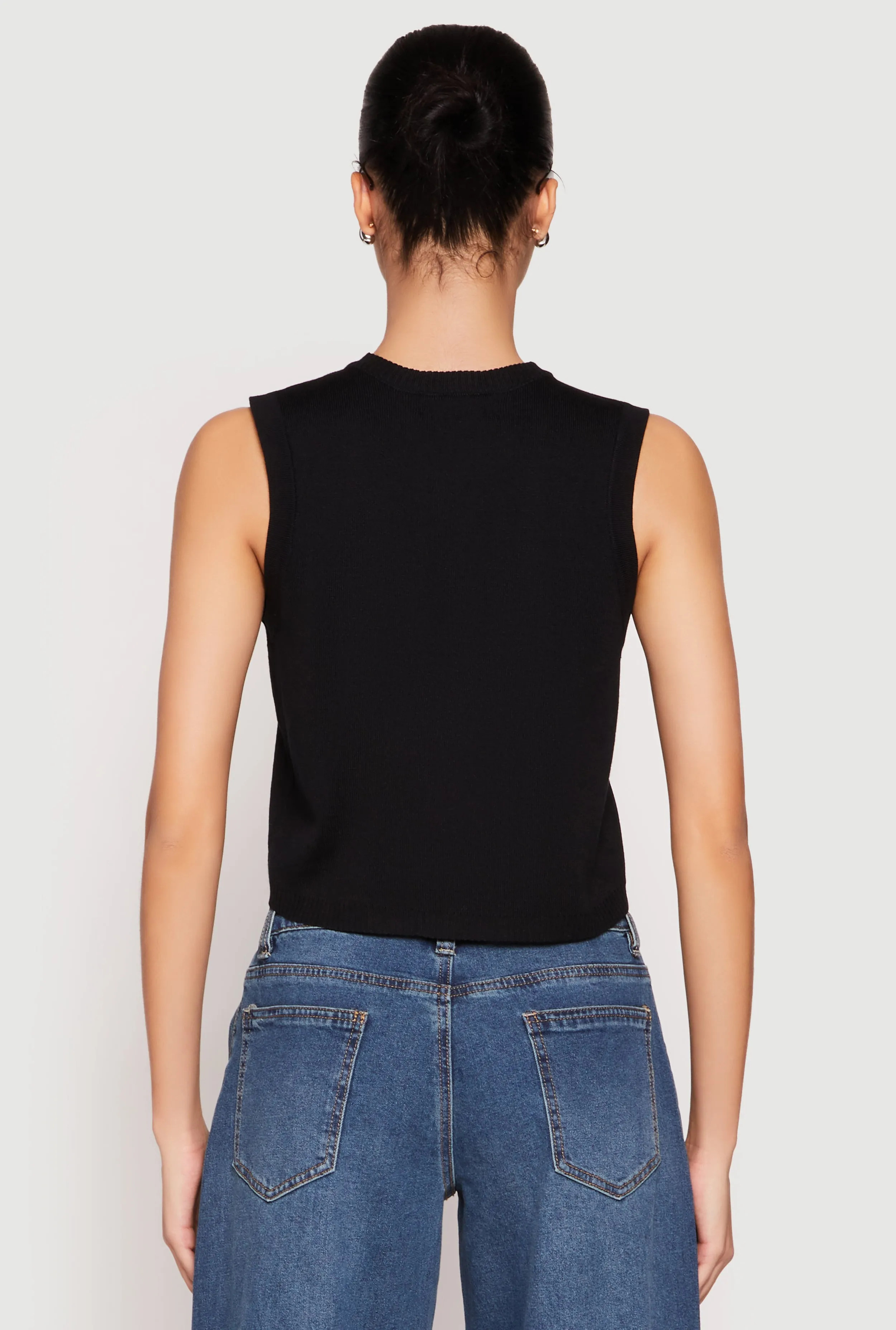 Almost Famous High Neck Button Front Sweater Vest sold by Rainbow product image thumbnail 5