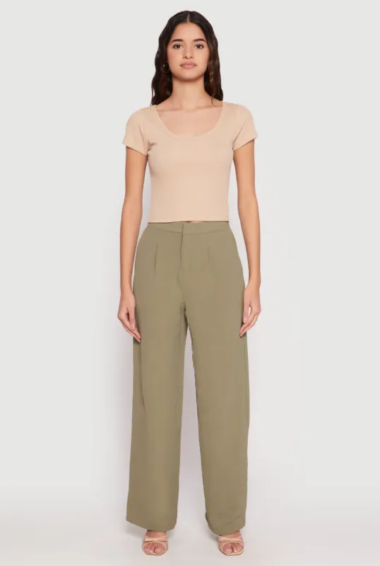 Waffle Knit Short Sleeve Crop Top sold by Rainbow