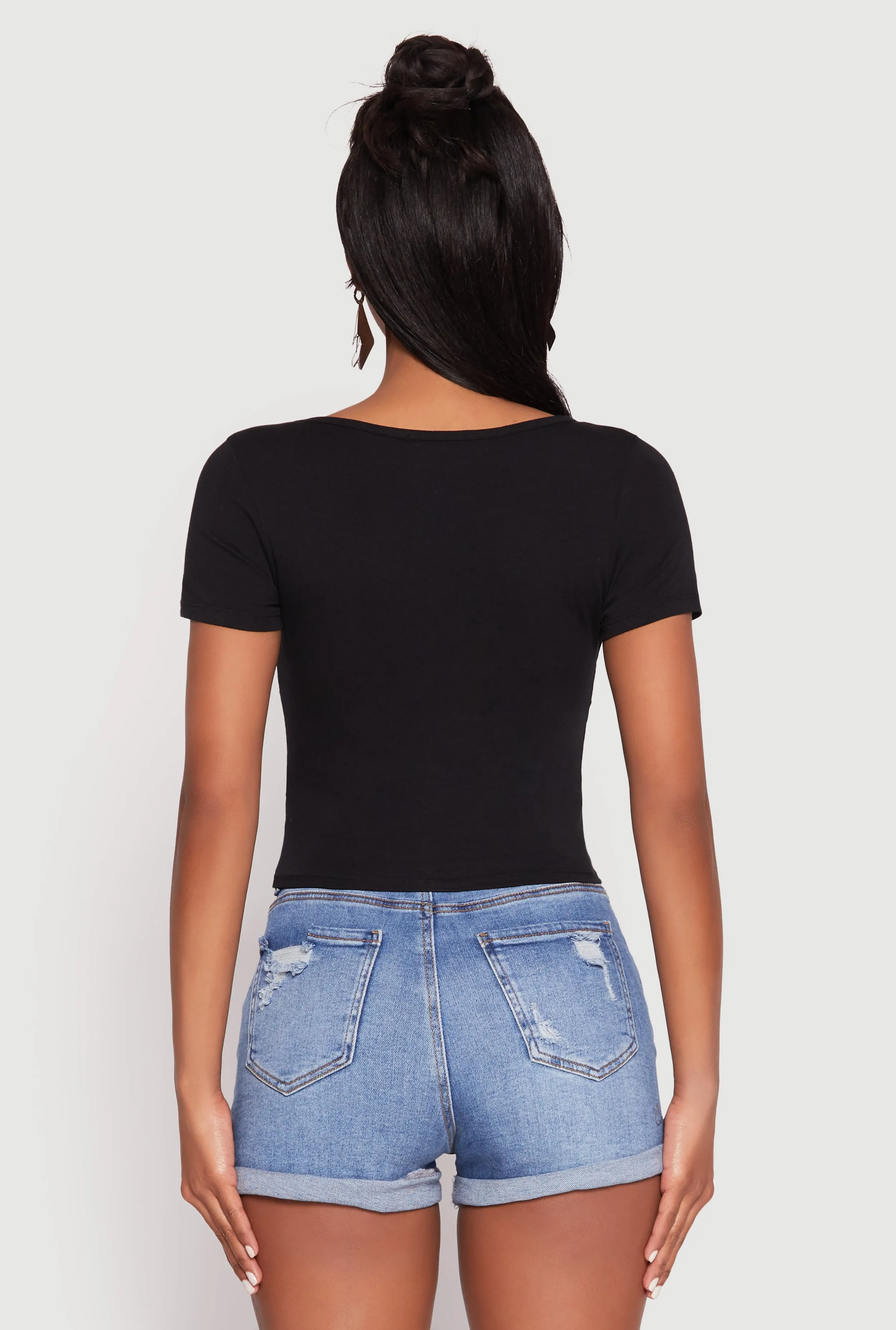 Hook and Eye Short Sleeve Crop Top sold by Rainbow product image thumbnail 5