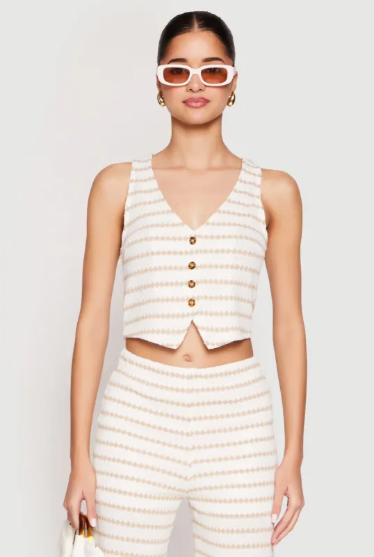Madden Girl Crochet Striped Vest sold by Rainbow