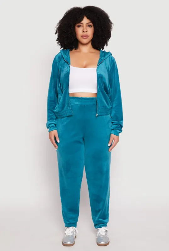 Plus Size Iris Velour Joggers sold by Rainbow