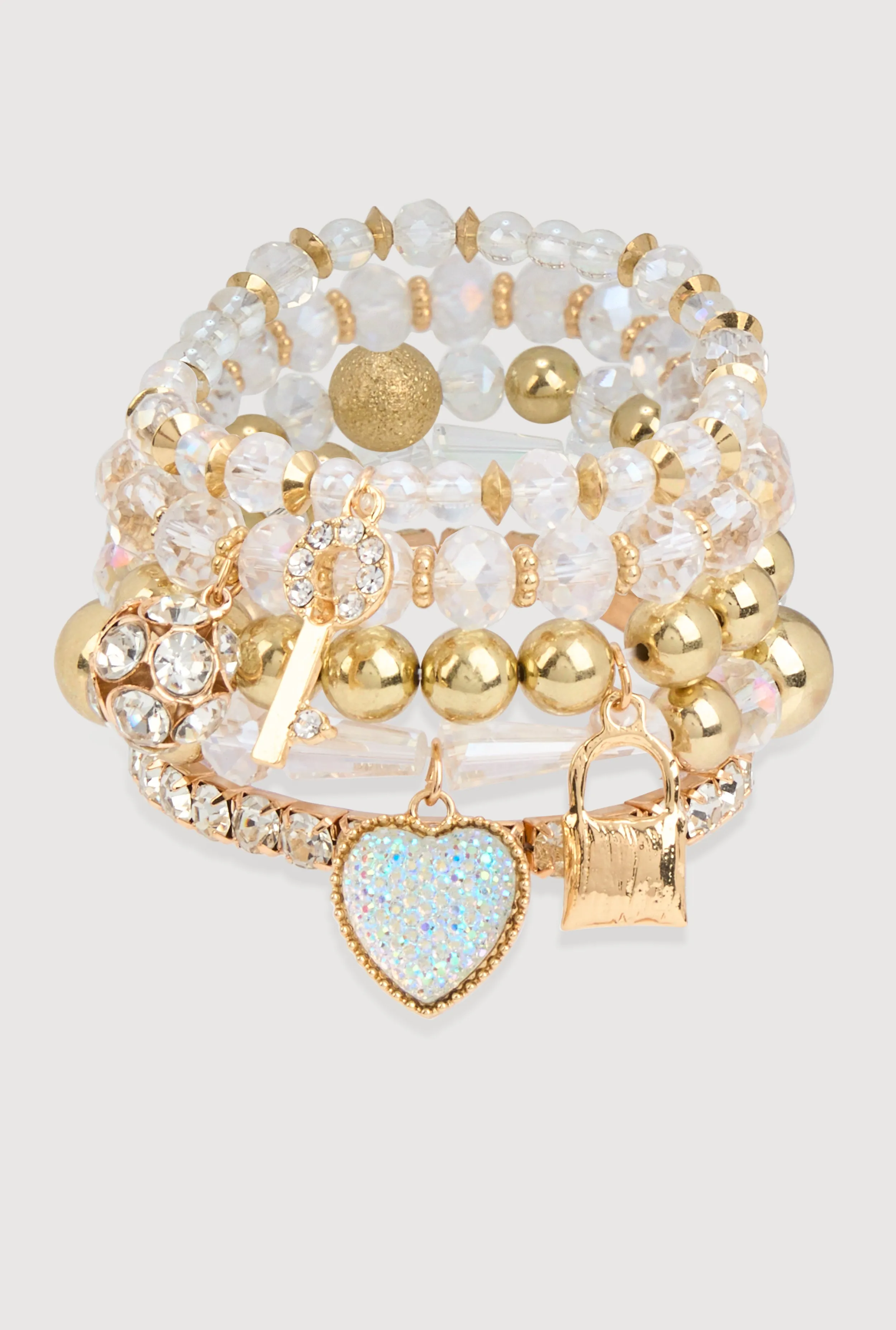 Beaded Stretch Charm Bracelets Set of 5 sold by Rainbow