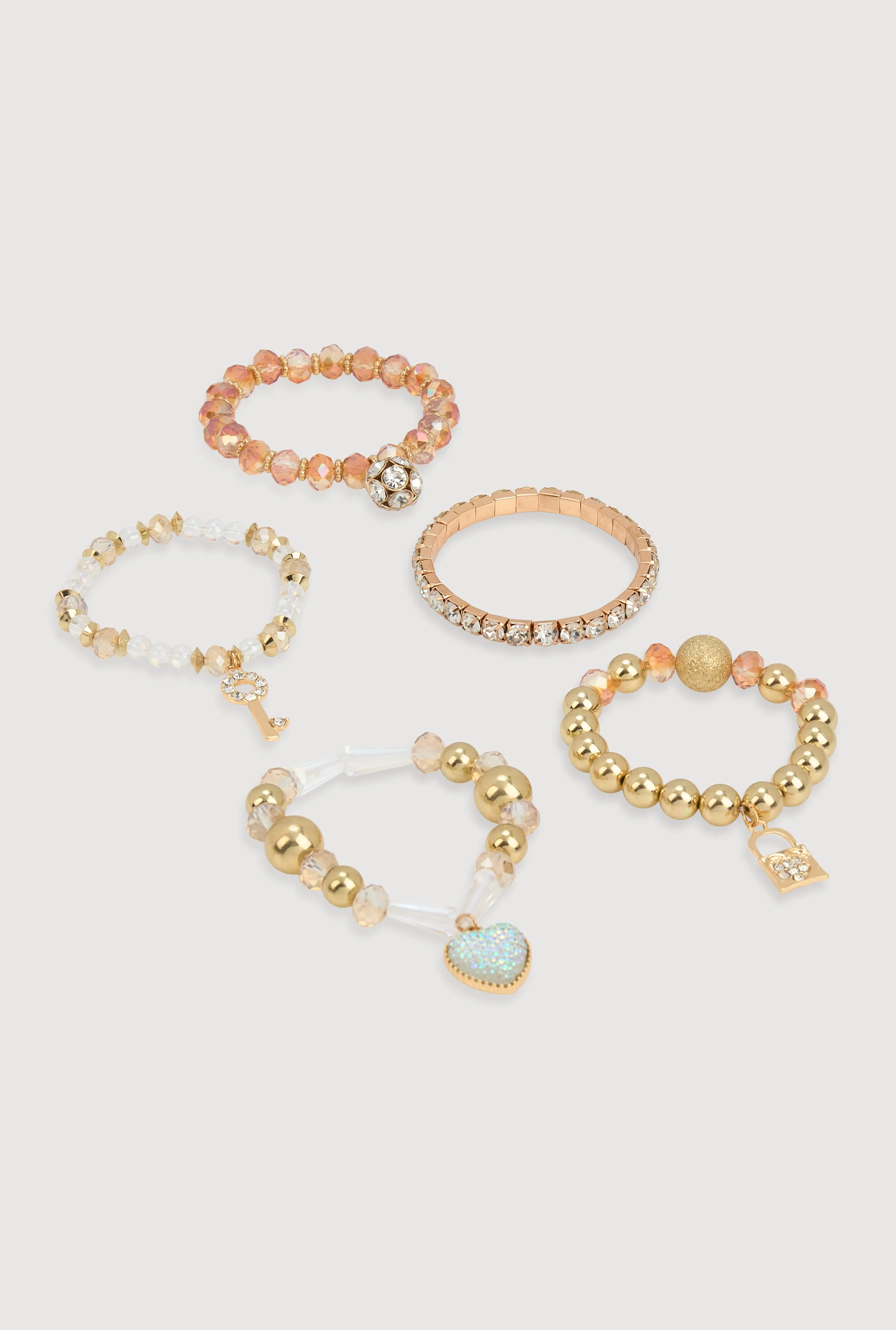 Beaded Stretch Charm Bracelets Set of 5 sold by Rainbow product image thumbnail 3