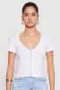 Hook and Eye Short Sleeve Crop Top sold by Rainbow