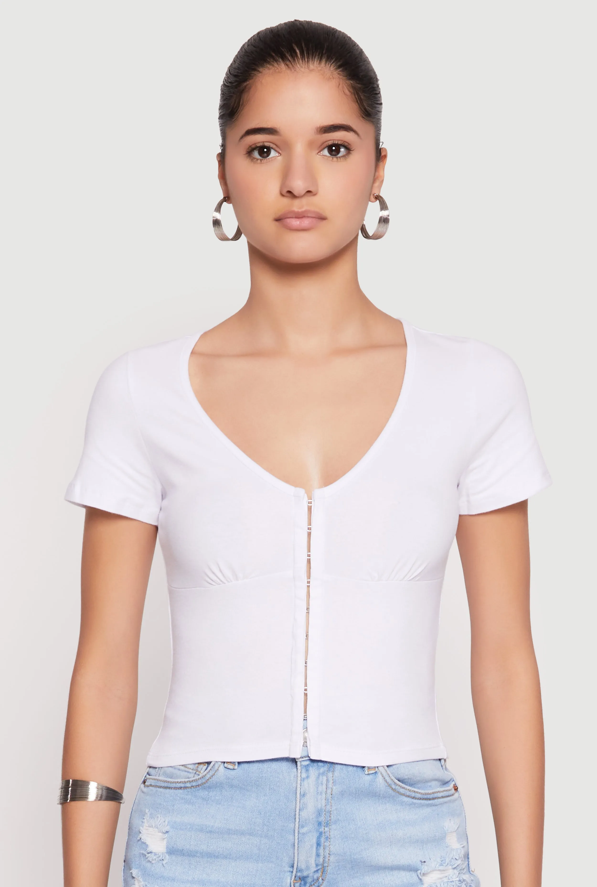 Hook and Eye Short Sleeve Crop Top sold by Rainbow product image thumbnail 2