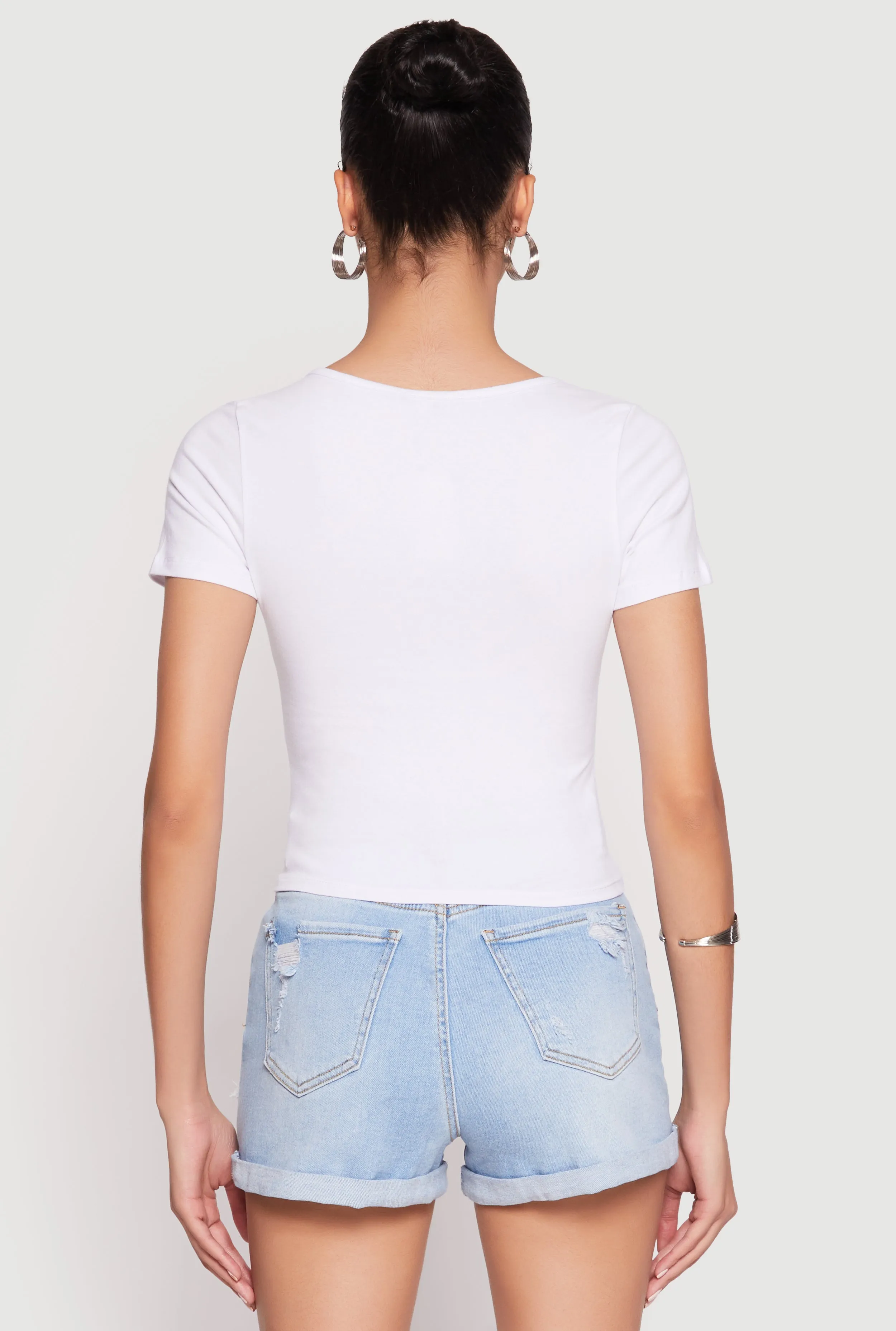 Hook and Eye Short Sleeve Crop Top sold by Rainbow product image thumbnail 5