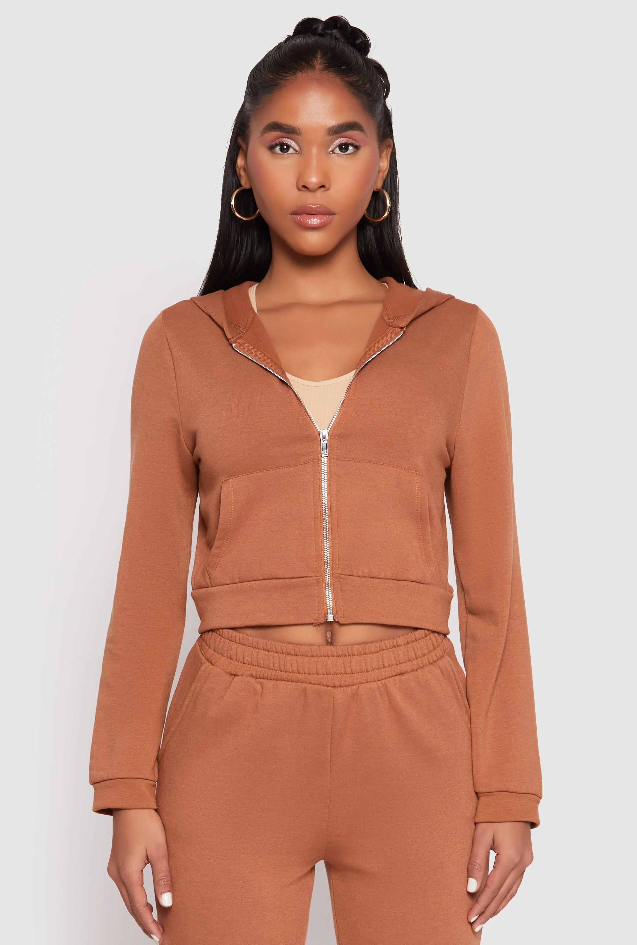 Iris Zip Front Cropped Hoodie sold by Rainbow