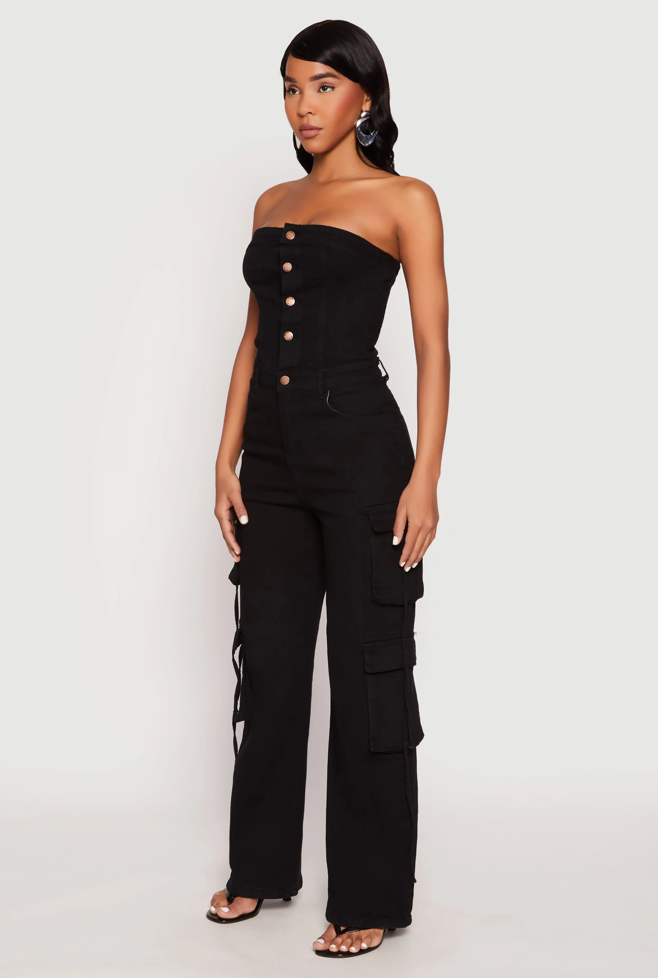 Daisy Denim Button Front Cargo Jumpsuit sold by Rainbow product image thumbnail 2