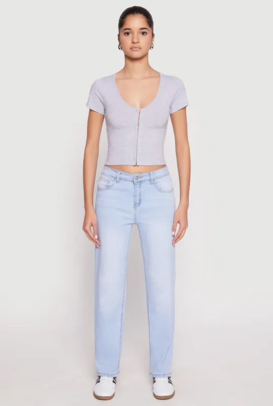 Hook and Eye Short Sleeve Crop Top sold by Rainbow