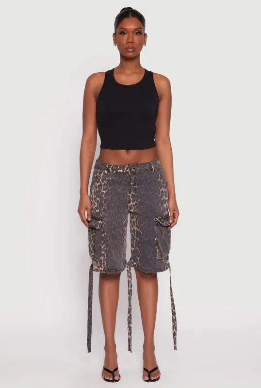 Denim Cargo Bermuda Skater Shorts sold by Rainbow