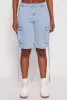Denim Cargo Bermuda Skater Shorts sold by Rainbow