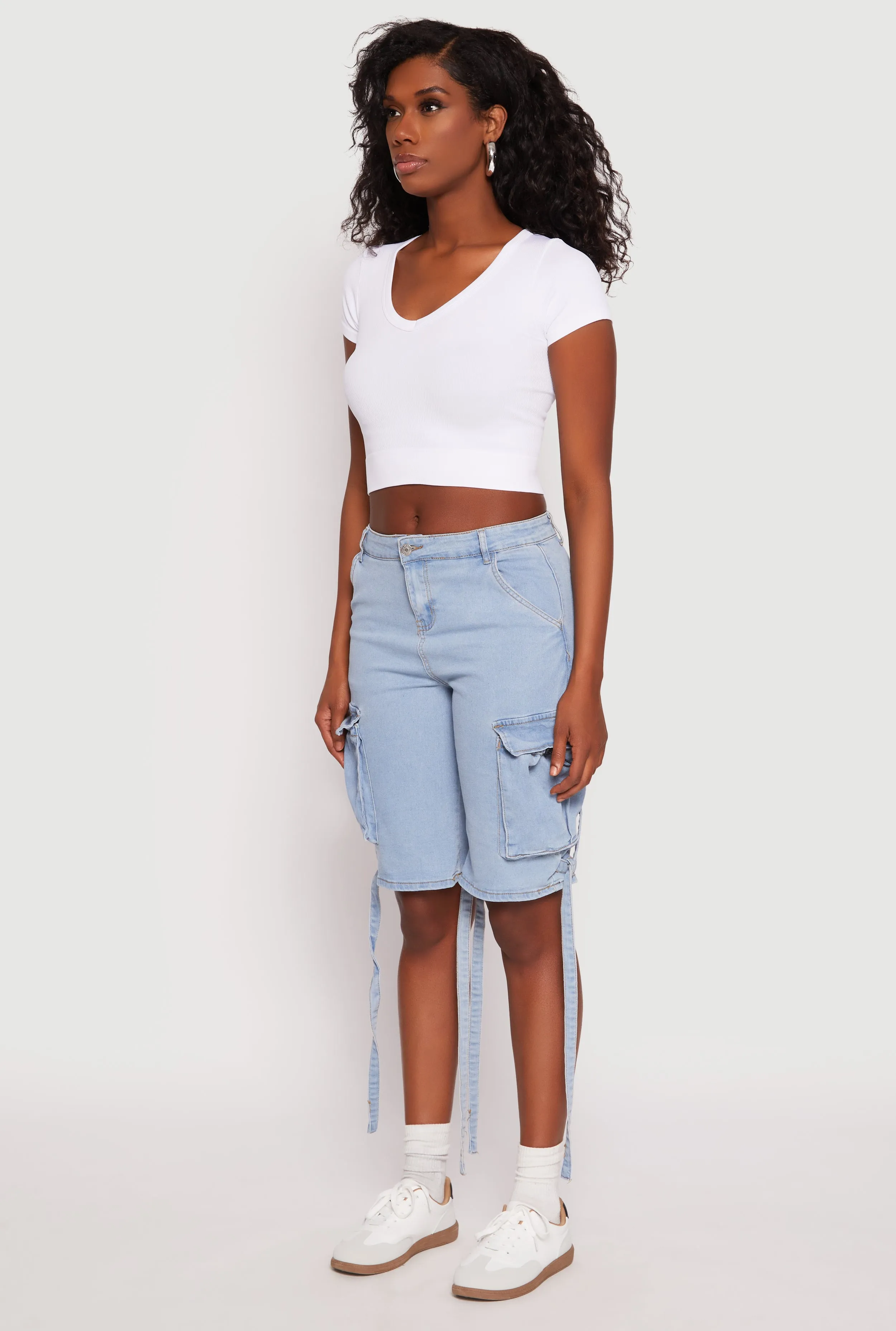 Denim Cargo Bermuda Skater Shorts sold by Rainbow product image thumbnail 2