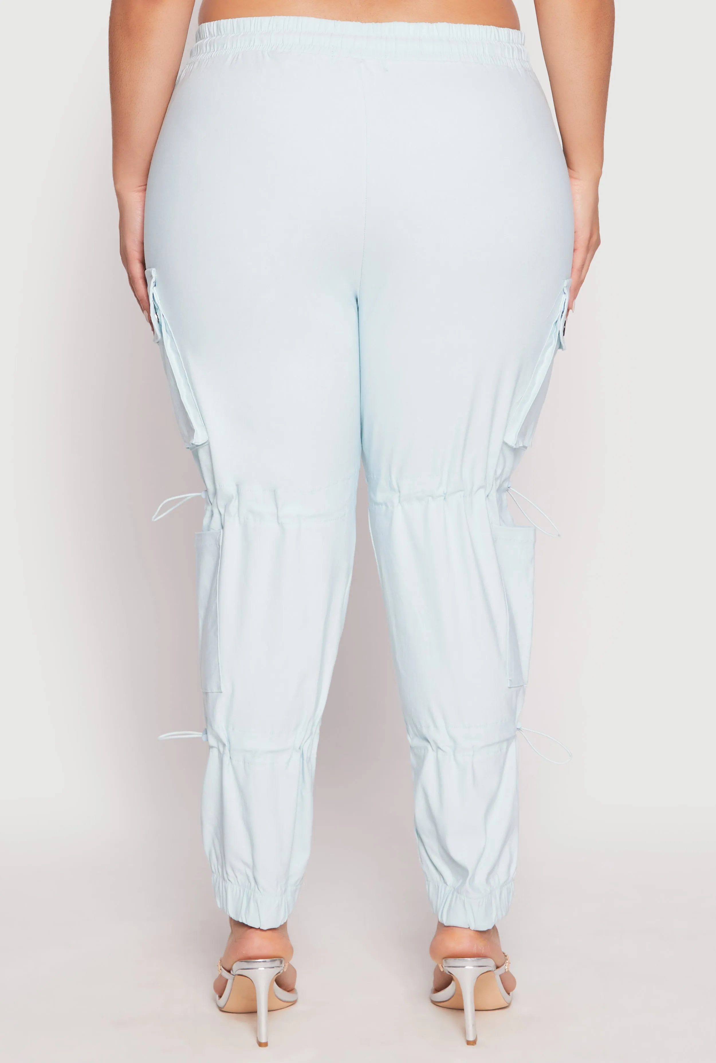 Plus Size Poplin Toggle Drawstring Detail Joggers sold by Rainbow product image thumbnail 5