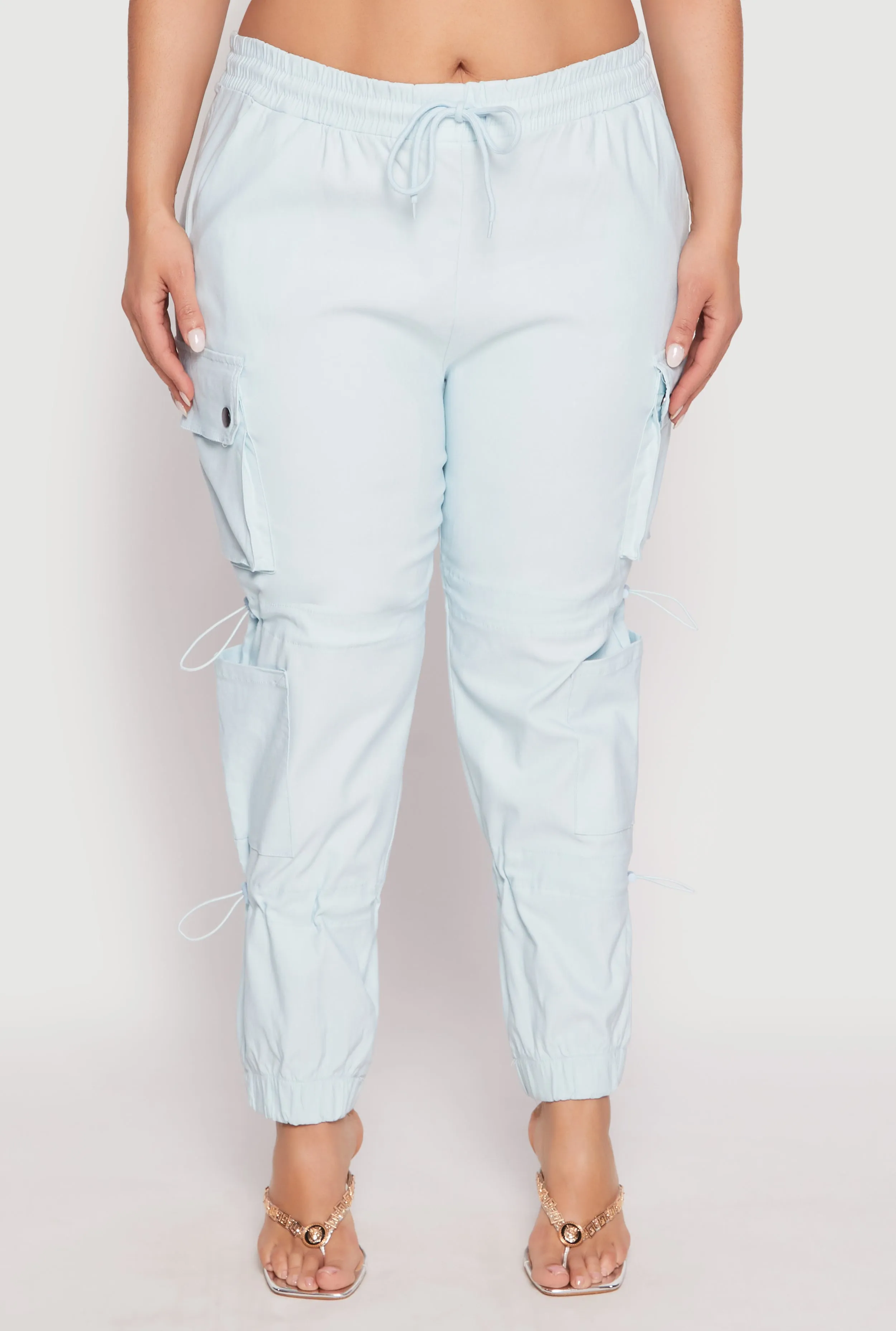 Plus Size Poplin Toggle Drawstring Detail Joggers sold by Rainbow product image thumbnail 3