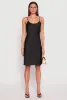 Satin Side Slit Cami Slip Dress sold by Rainbow