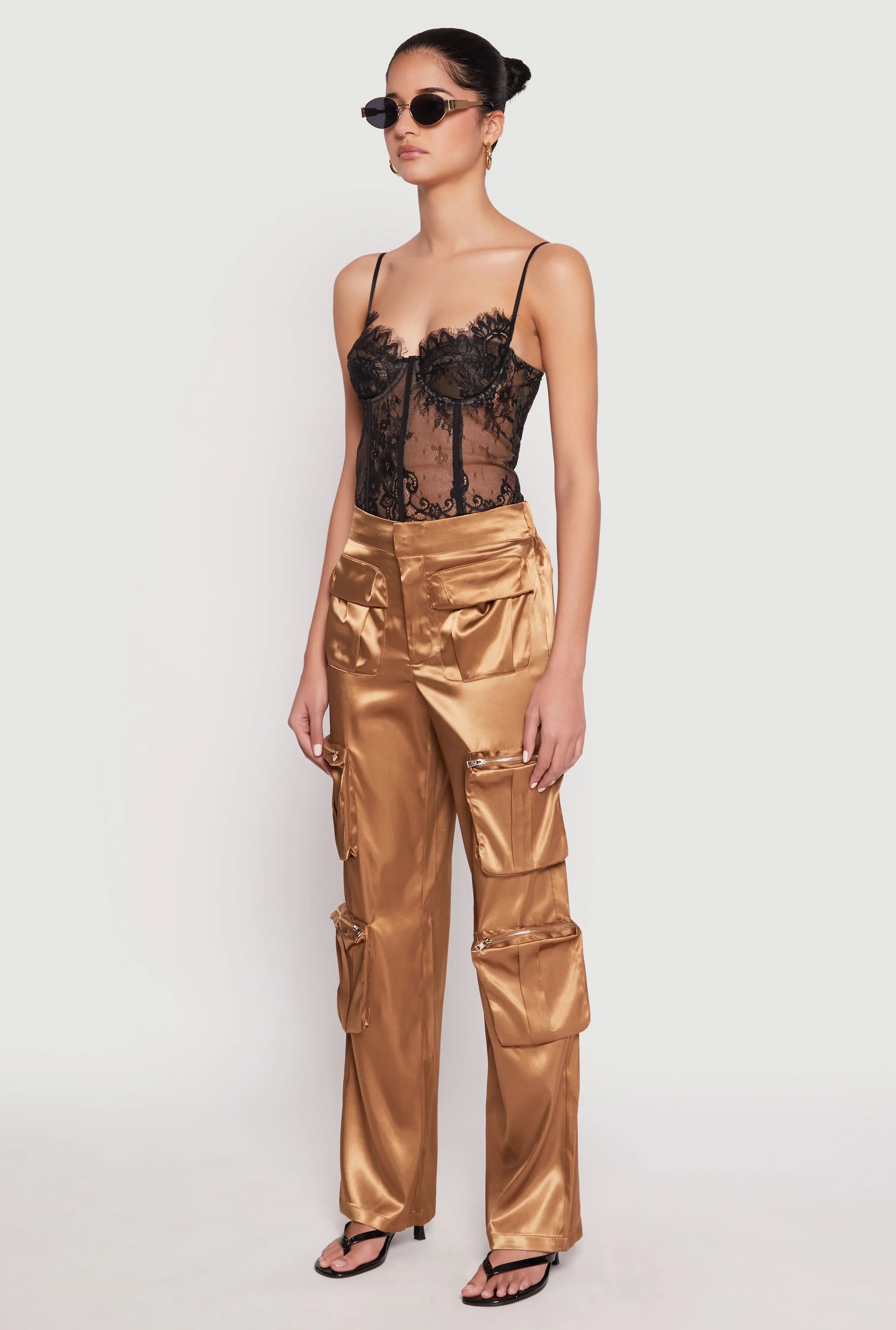 Satin Zip Cargo Pants sold by Rainbow product image thumbnail 2