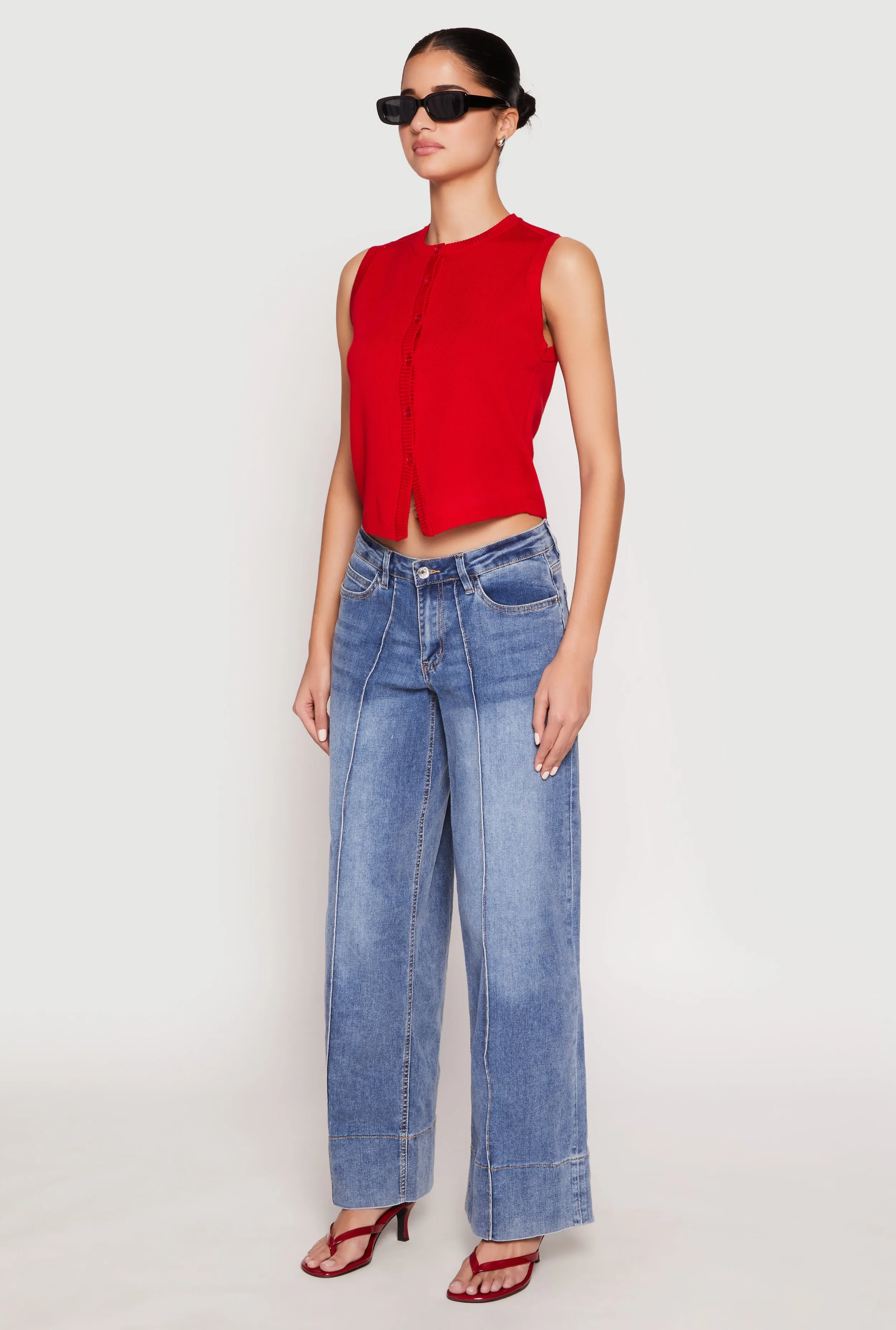 Almost Famous Wide Leg Pintuck Jeans sold by Rainbow product image thumbnail 2