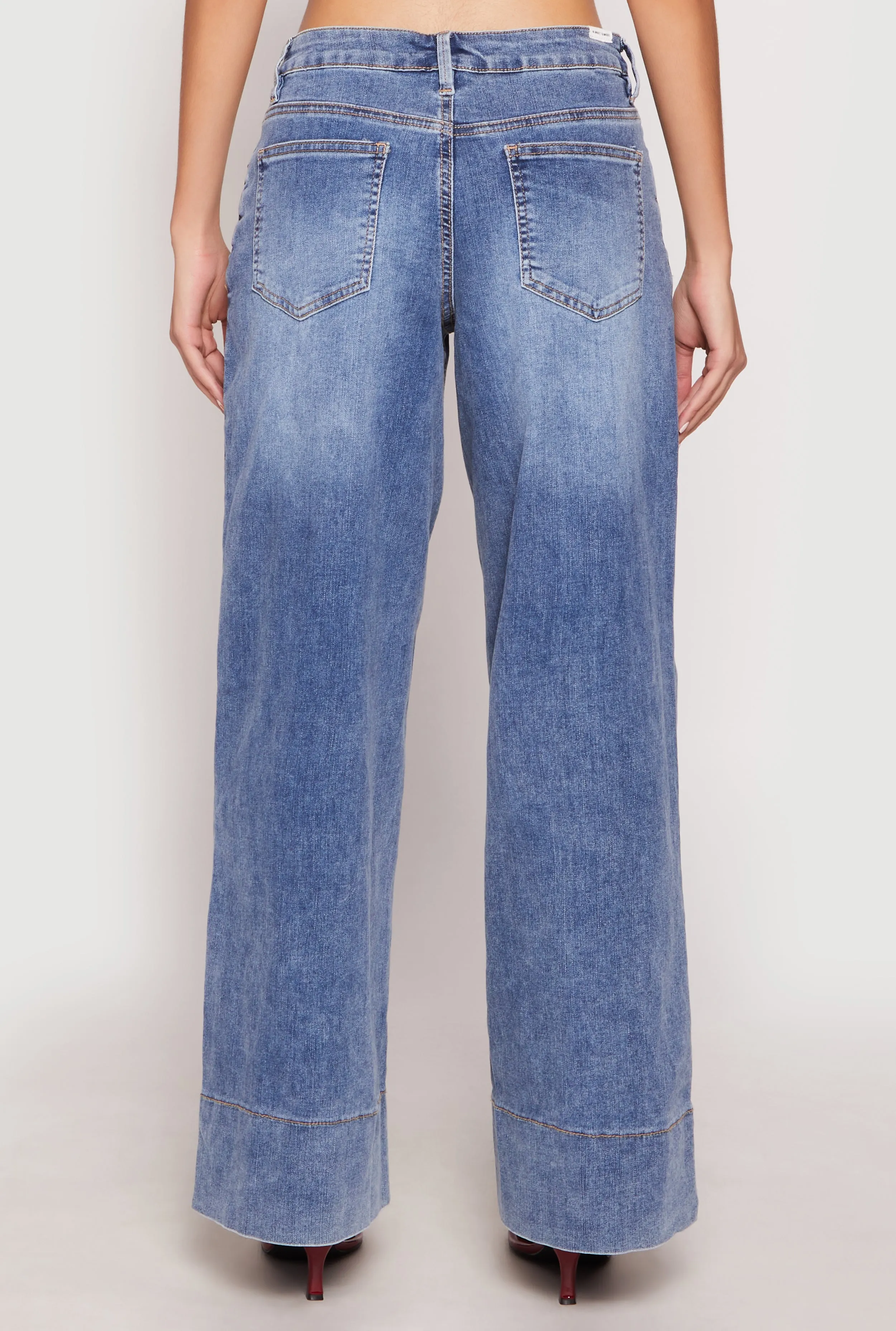 Almost Famous Wide Leg Pintuck Jeans sold by Rainbow product image thumbnail 5