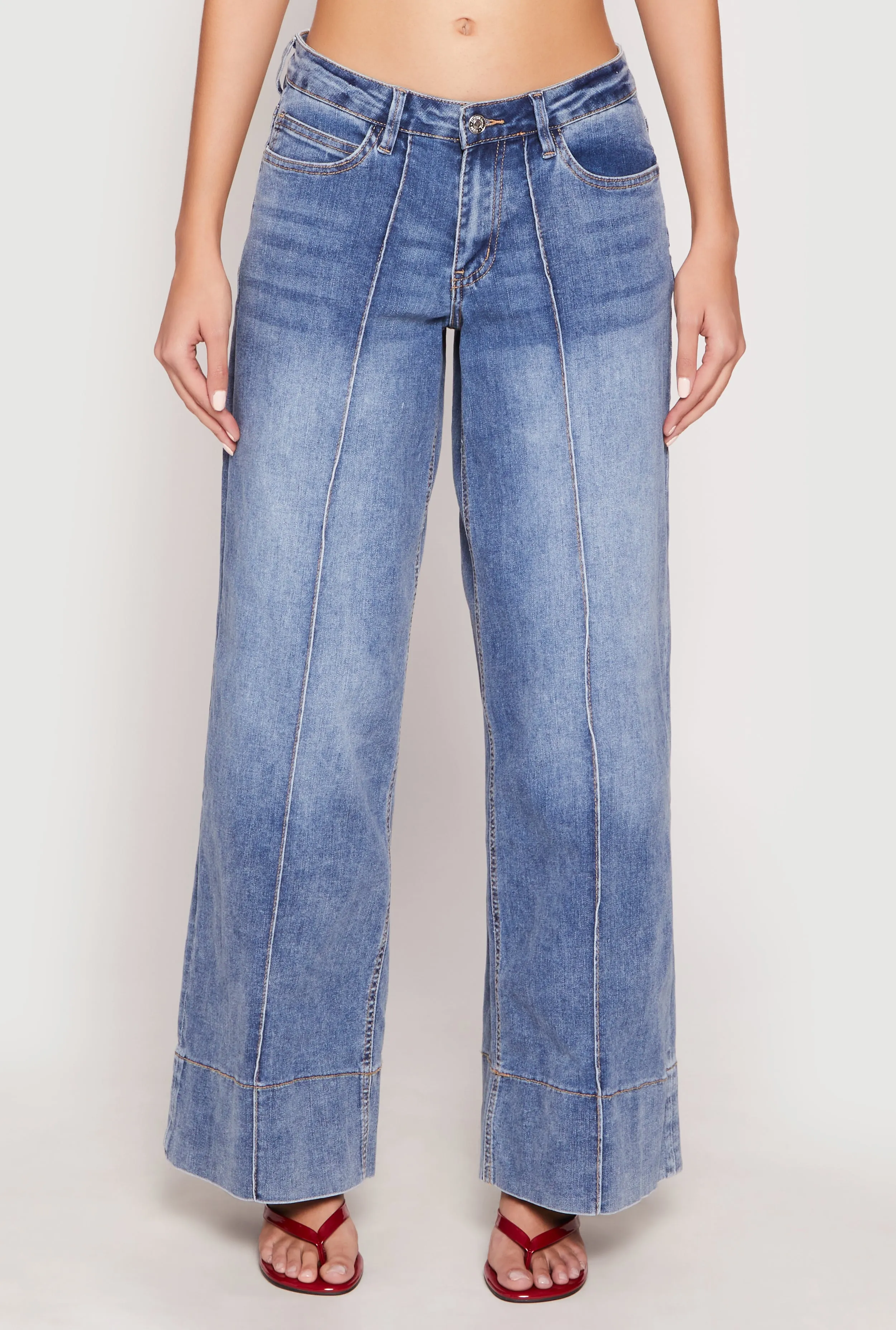 Almost Famous Wide Leg Pintuck Jeans sold by Rainbow product image thumbnail 3