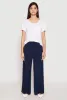 Airy Crepe Knit Wide Leg Dress Pants sold by Rainbow