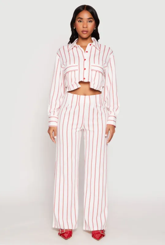 Striped High Waisted Dress Pants sold by Rainbow