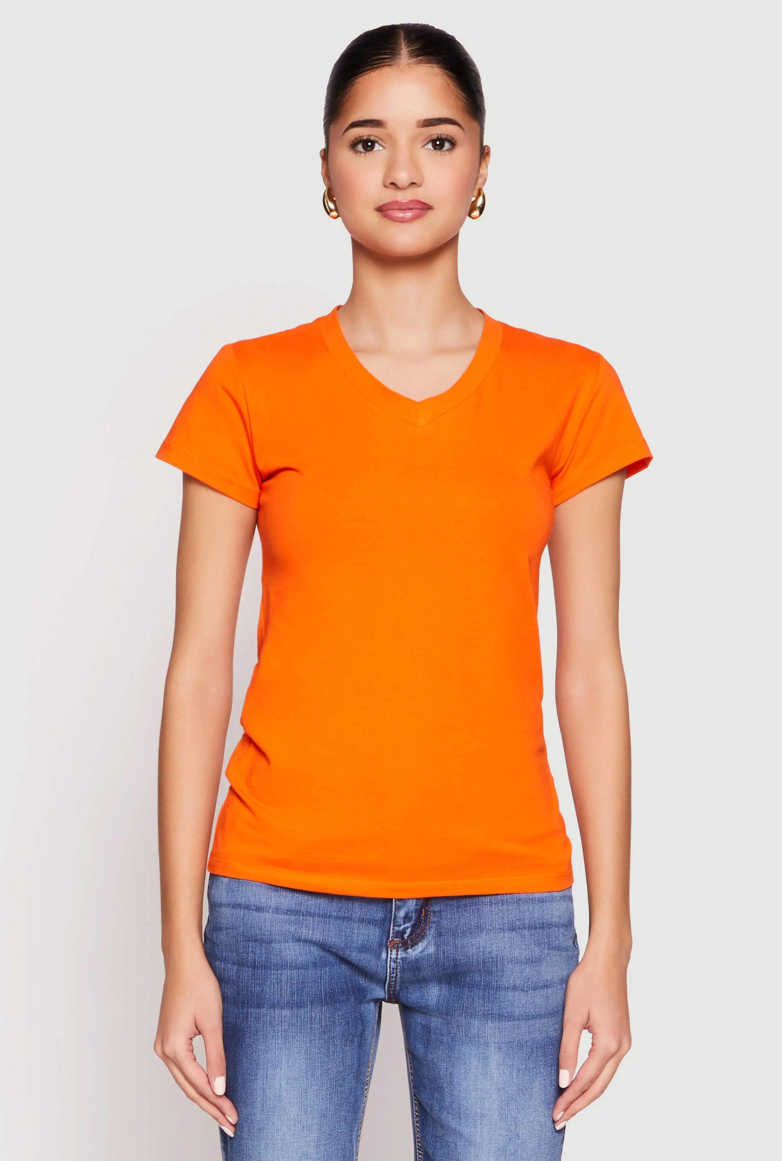 V Neck Short Sleeve Tee sold by Rainbow product image thumbnail 2