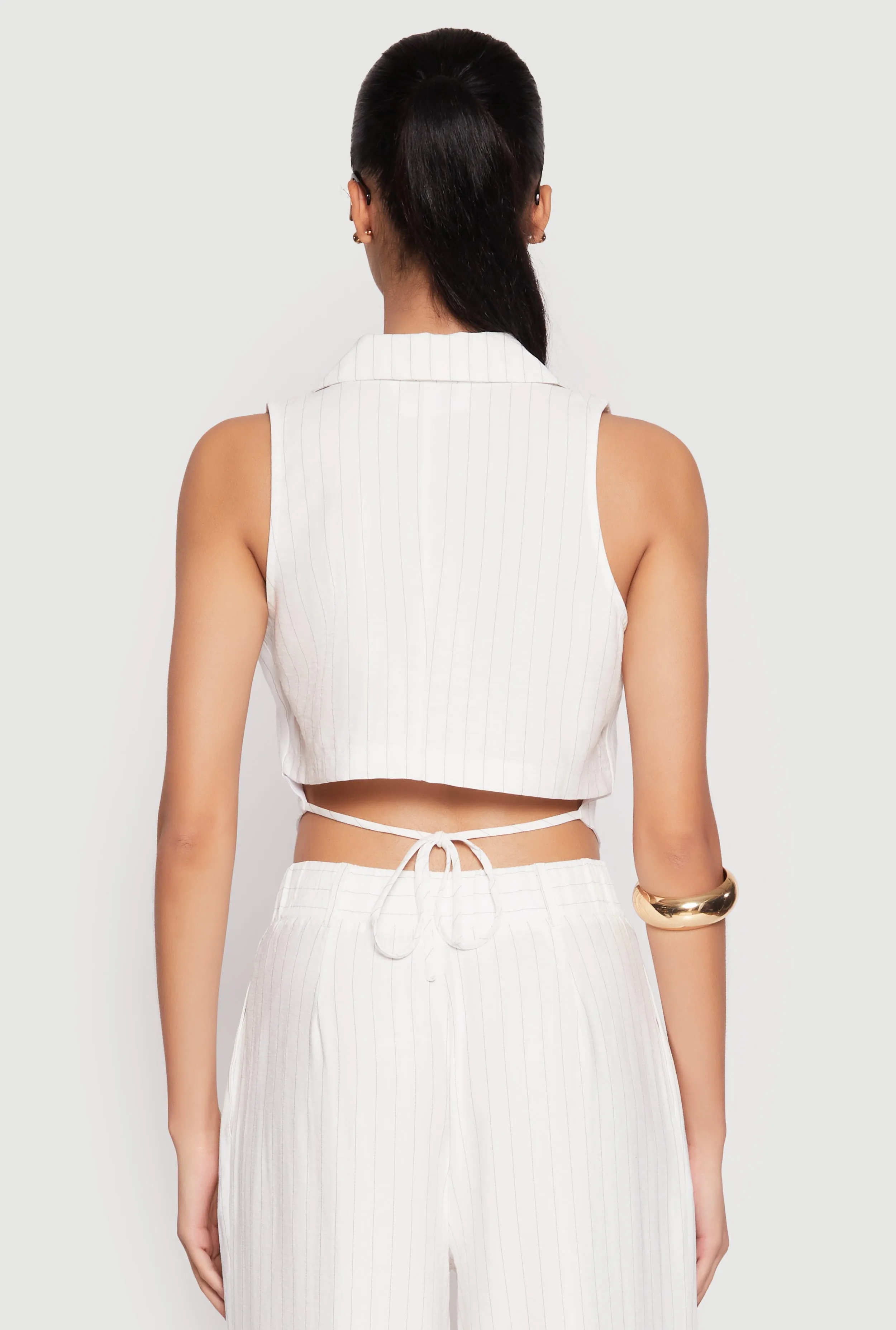 Pinstripe Tie Back Blazer Vest sold by Rainbow product image thumbnail 5