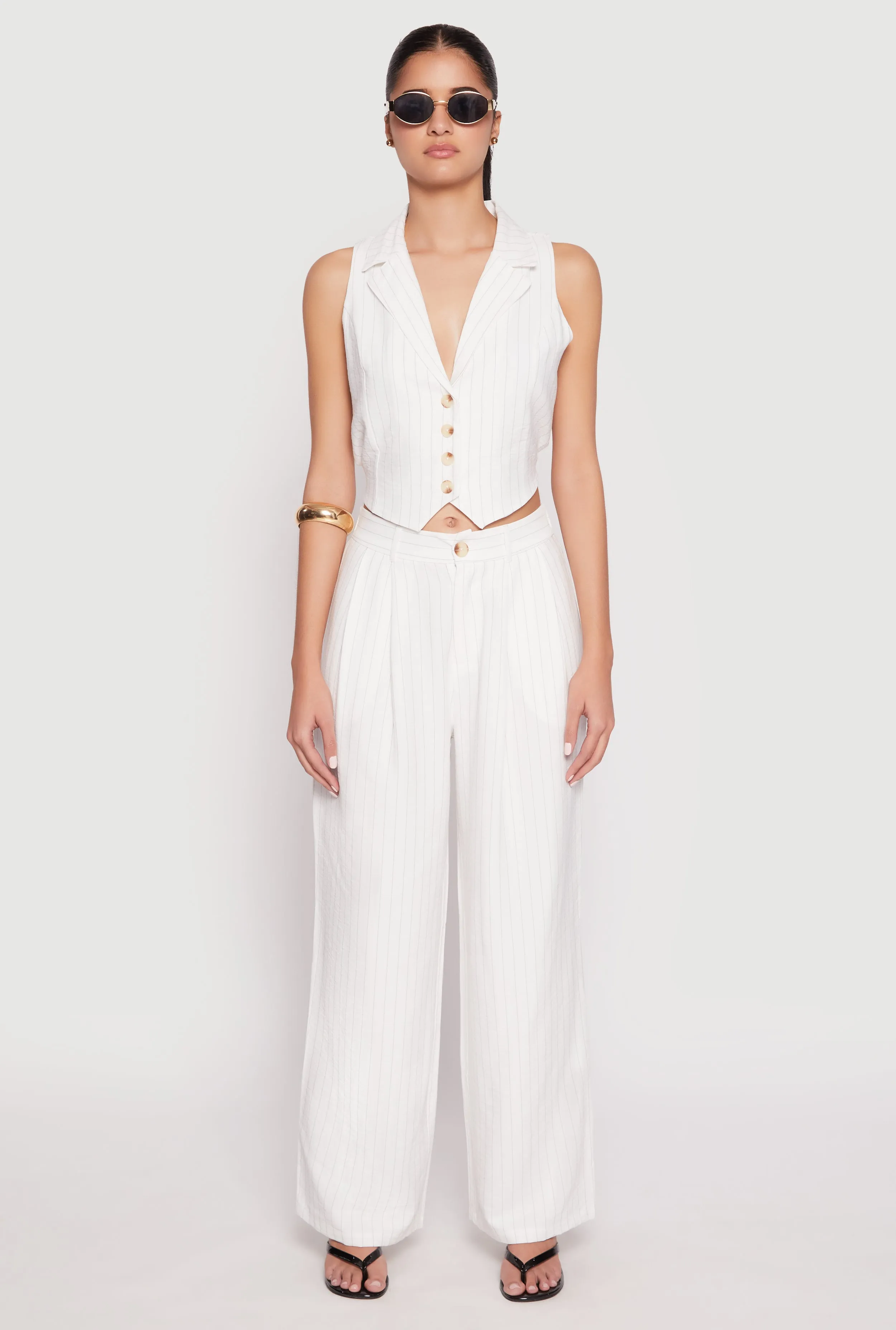 Pinstripe Tie Back Blazer Vest sold by Rainbow product image thumbnail 2