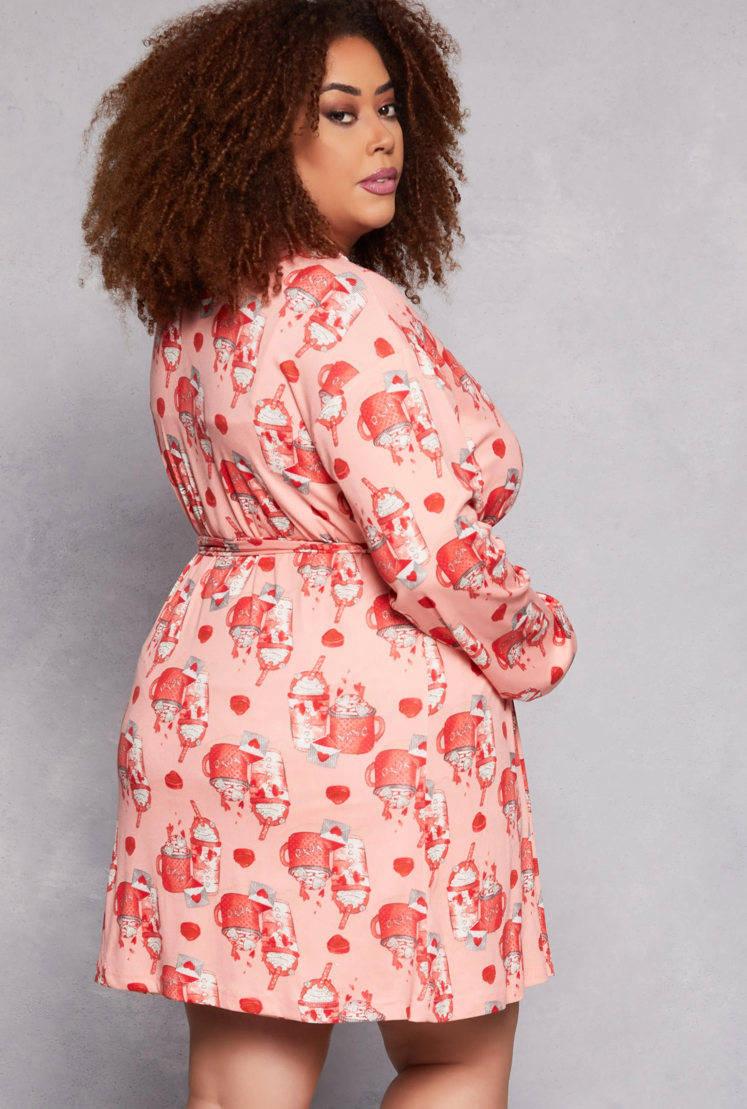 Plus Size Milkshake Print Cami Nightgown with Robe sold by Rainbow product image thumbnail 2
