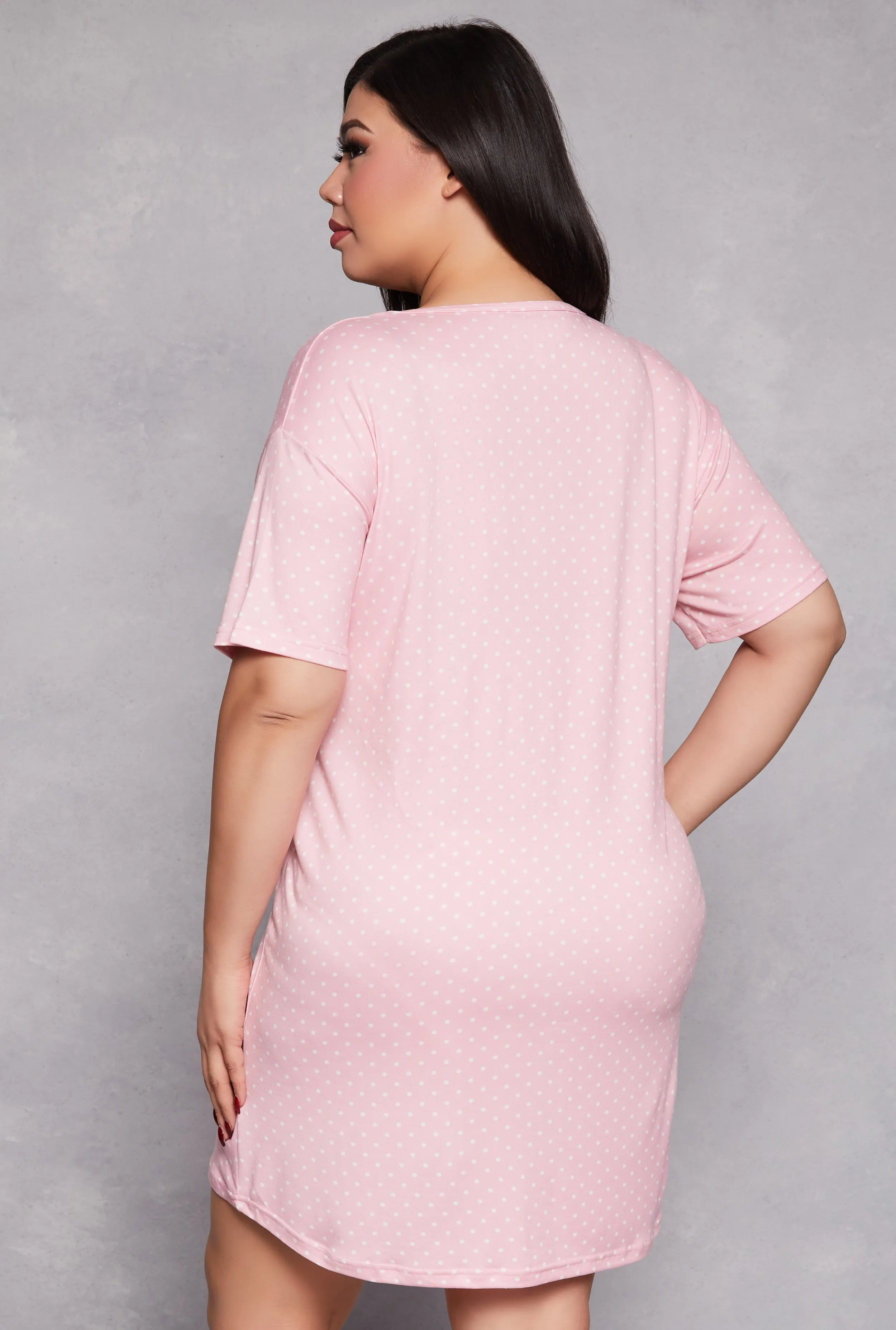 Plus Size Polka Dot Teddy Bear Graphic Sleepshirt sold by Rainbow product image thumbnail 2