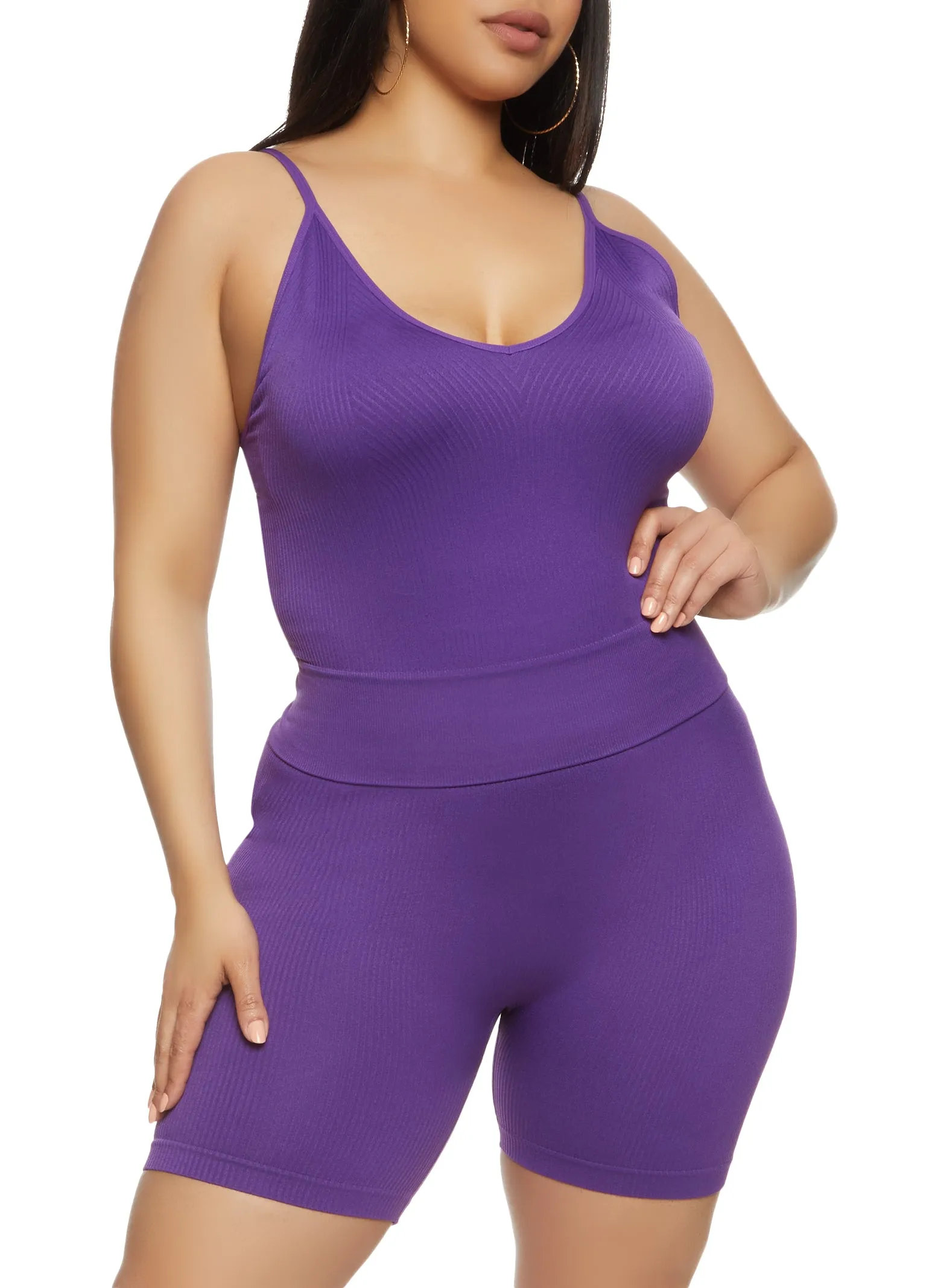 Plus Size Rib Knit Seamless Cami sold by Rainbow