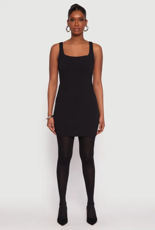 Square Neck Mini Tank Dress sold by Rainbow