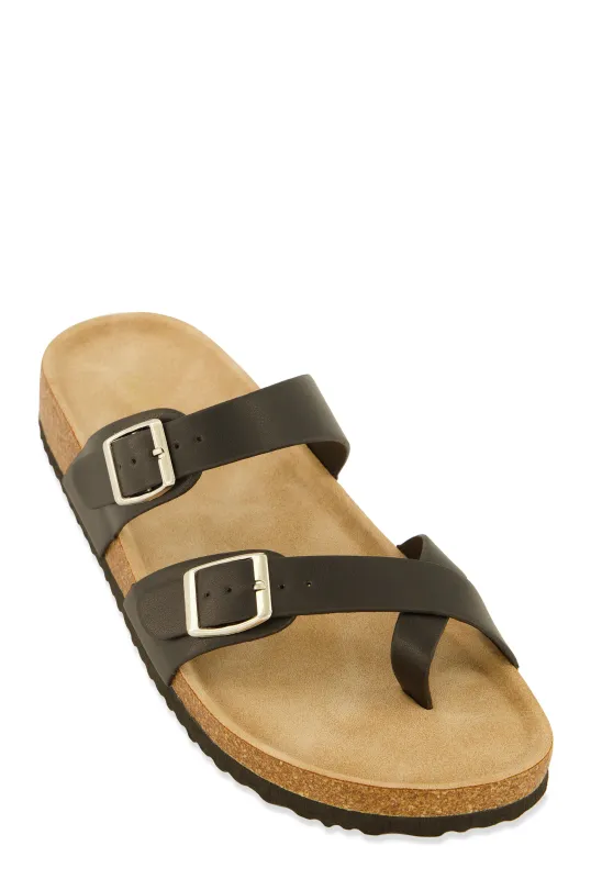 Double Buckle Toe Loop Footbed Sandals sold by Rainbow