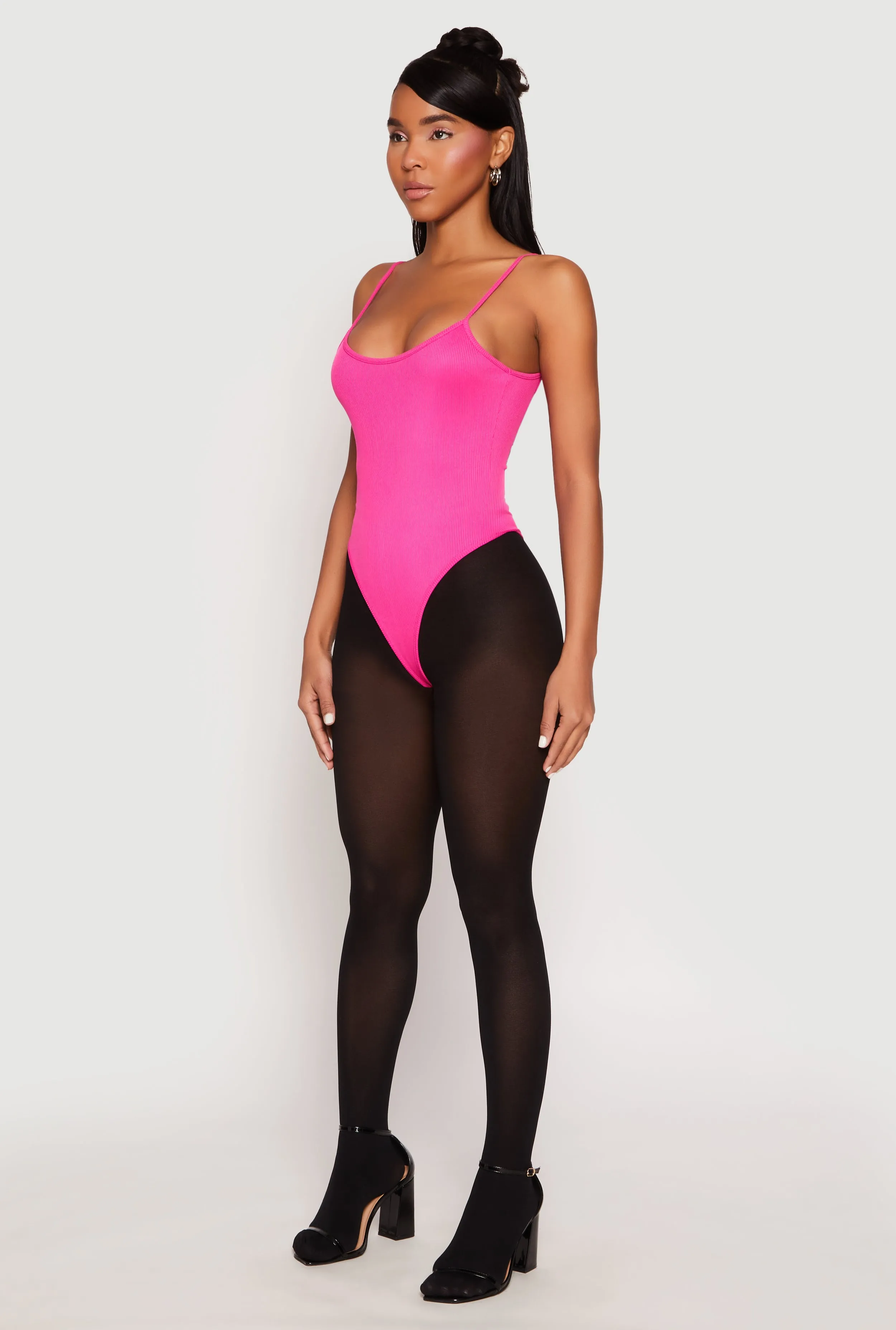 Daisy Rib Knit Cami Thong Bodysuit sold by Rainbow product image thumbnail 3