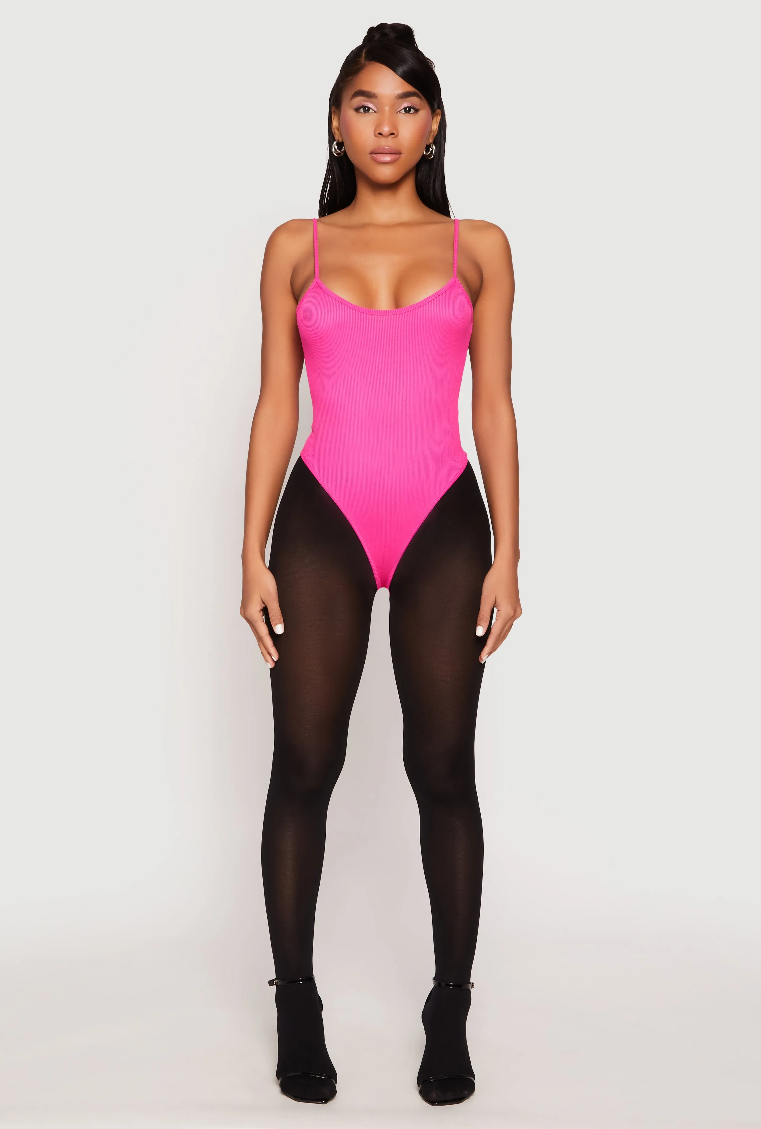 Daisy Rib Knit Cami Thong Bodysuit sold by Rainbow